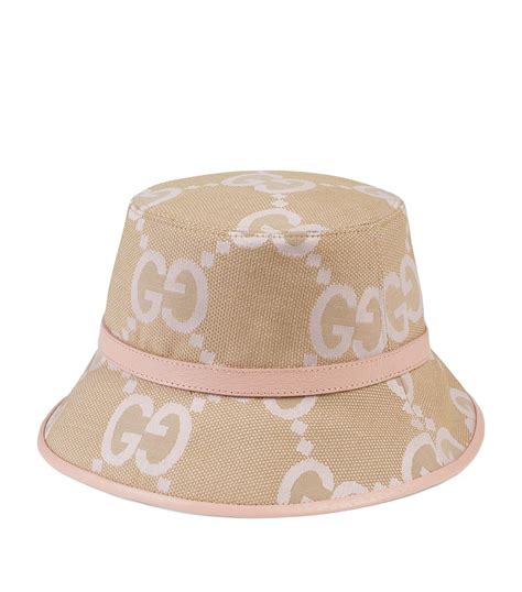 gucci original gg canvas hat pink stripe|Gucci string bucket hat.